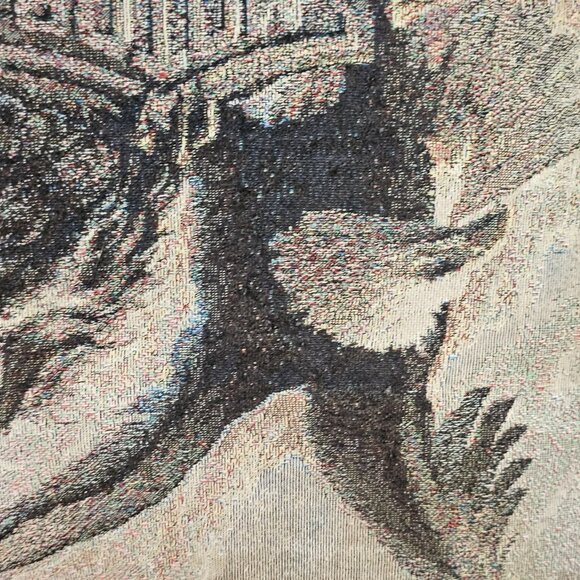 VTG Y2K Harley Davidson Throw Pillows Needlepoint Wolf Bald Eagle 16" Set Of 2 - Picture 14 of 16